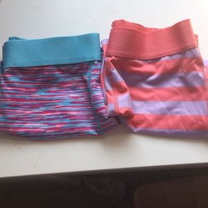 2 girls spandex shorts
